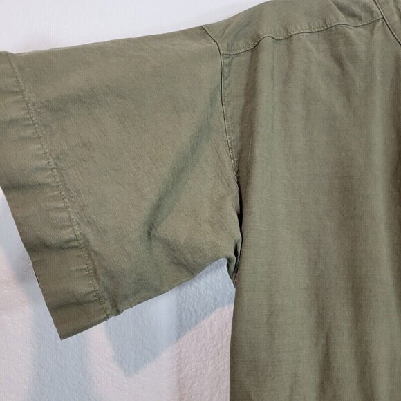 Everlane Women Size 12 Organic Cotton Jumpsuit Boiler Suit Green Short Sleeve - Picture 4 of 12